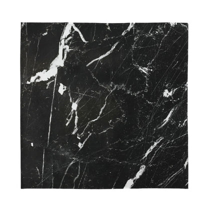 Black White Scratch Marble Print Silk Bandana