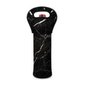 Black White Scratch Marble Print Single Neoprene Wine Tote