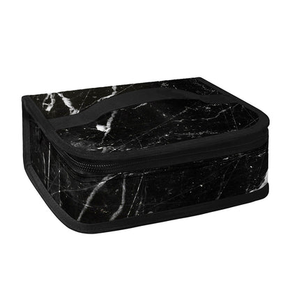 Black White Scratch Marble Print Small Lunch Bag