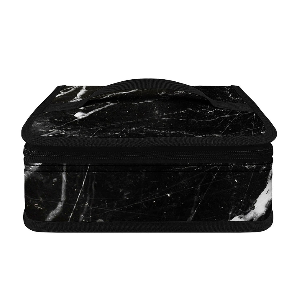 Black White Scratch Marble Print Small Lunch Bag