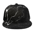 Black White Scratch Marble Print Snapback Cap