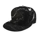Black White Scratch Marble Print Snapback Cap
