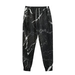 Black White Scratch Marble Print Sweatpants