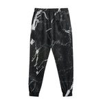Black White Scratch Marble Print Sweatpants