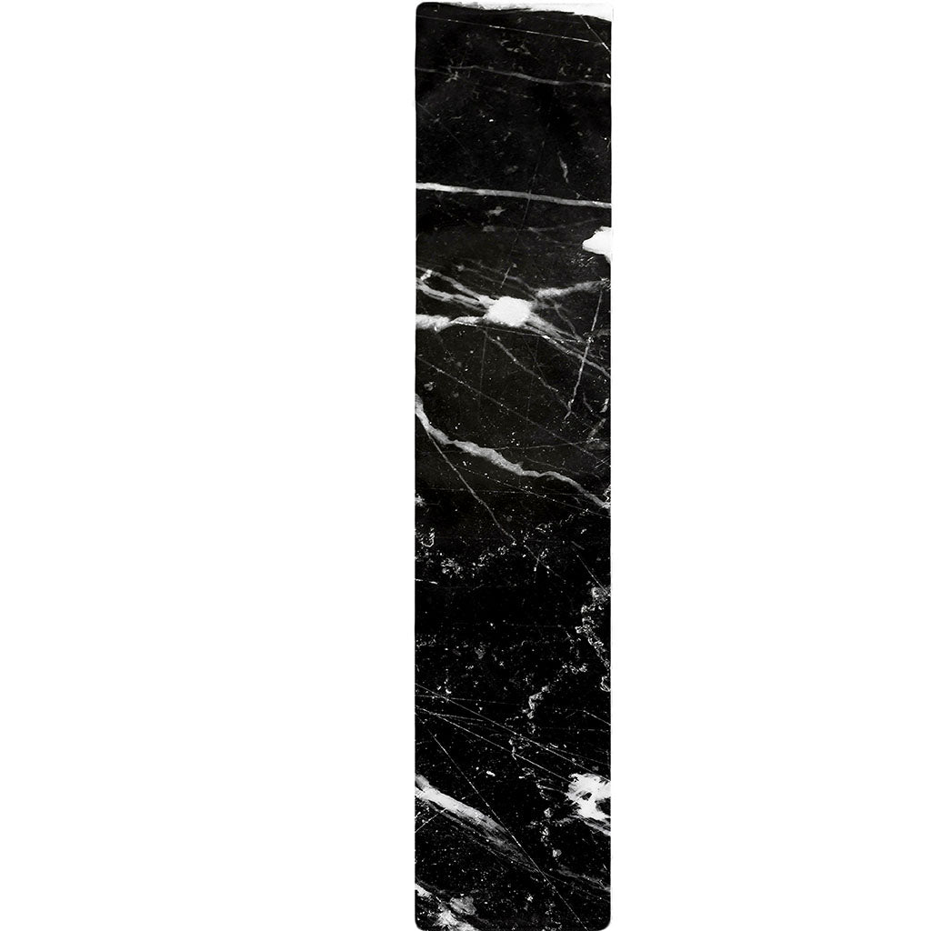 Black White Scratch Marble Print Table Runner