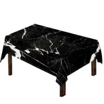 Black White Scratch Marble Print Tablecloth