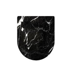 Black White Scratch Marble Print Toilet Lid Cover