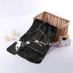Black White Scratch Marble Print Towel