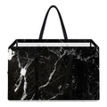 Black White Scratch Marble Print Utility Tote Bag