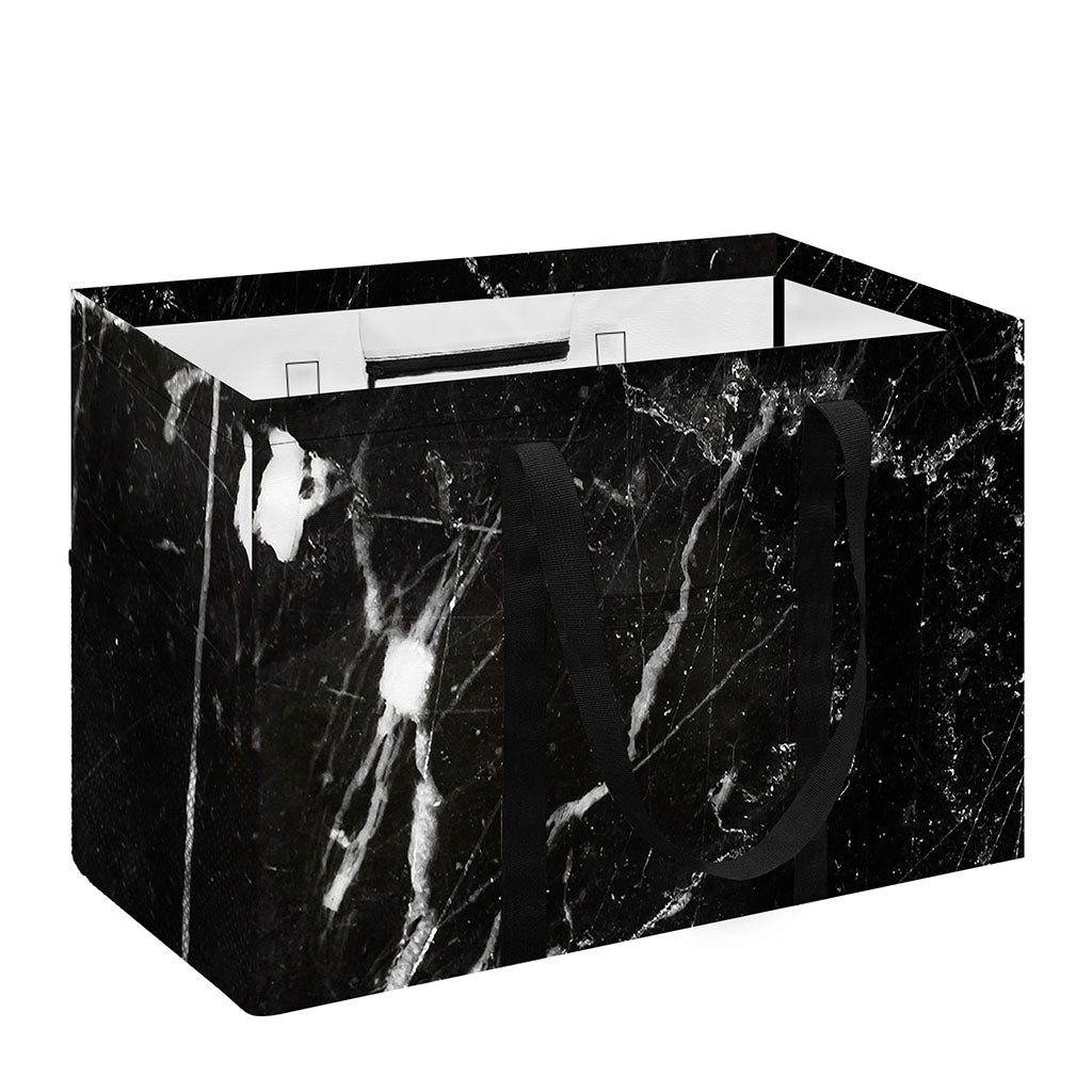 Black White Scratch Marble Print Utility Tote Bag