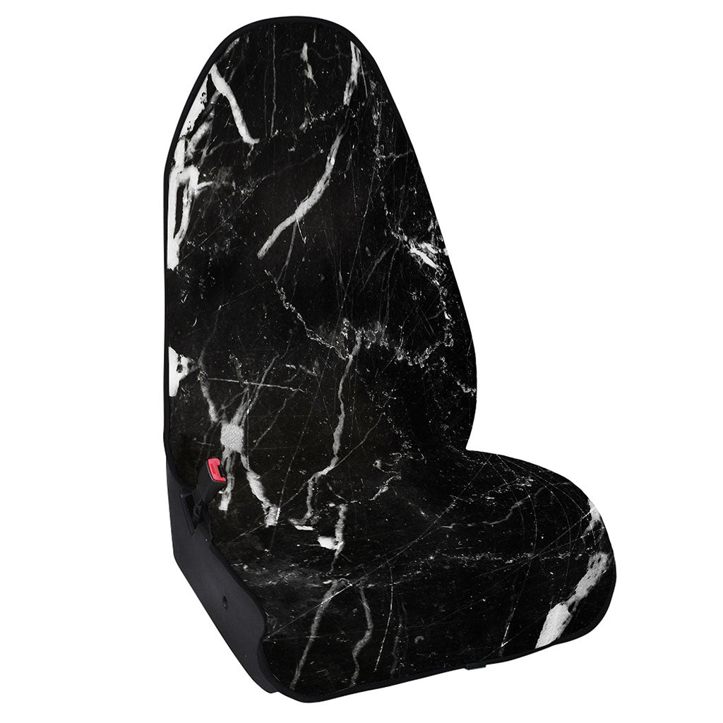 Black White Scratch Marble Print Waterproof Car Seat Cover