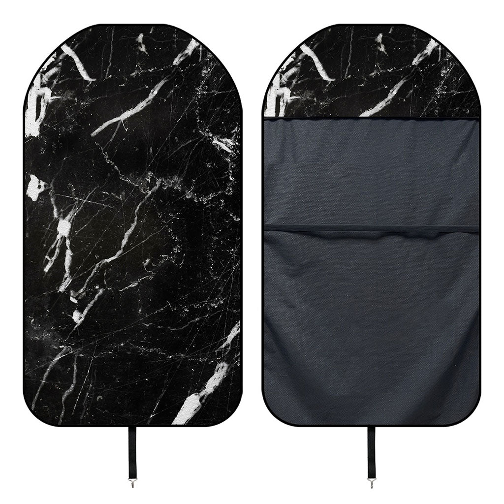 Black White Scratch Marble Print Waterproof Car Seat Cover