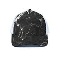 Black White Scratch Marble Print White Mesh Trucker Hat