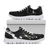 Black White Scratch Marble Print White Running Shoes