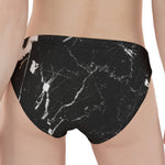 Black White Scratch Marble Print Women's Panties