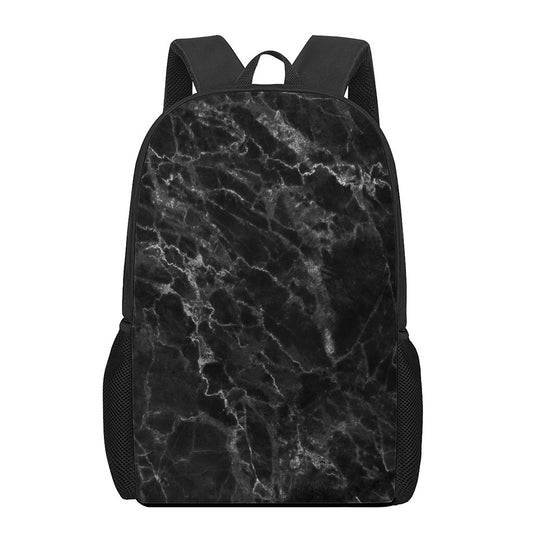 Black White Smoke Marble Print 17 Inch Backpack