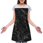 Black White Smoke Marble Print Adjustable Apron