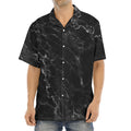 Black White Smoke Marble Print Aloha Shirt