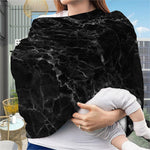 Black White Smoke Marble Print Baby Seat Cover