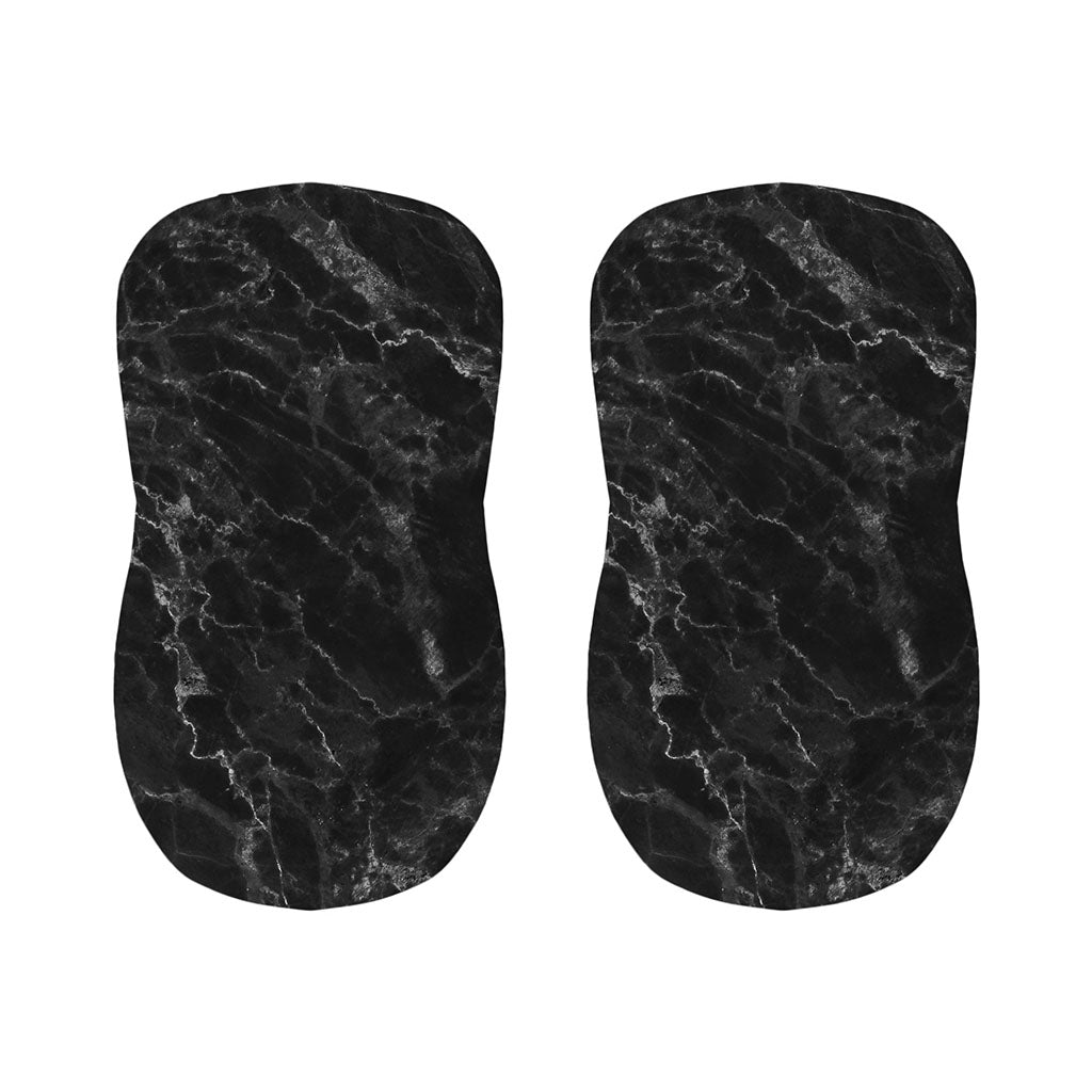 Black White Smoke Marble Print Bar Stool Covers