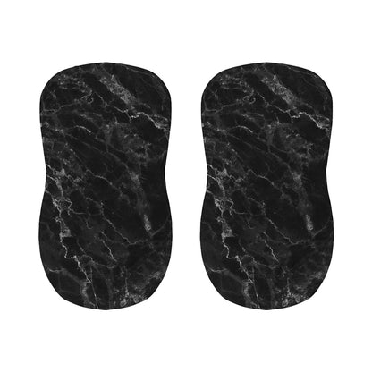 Black White Smoke Marble Print Bar Stool Covers