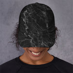 Black White Smoke Marble Print Baseball Cap