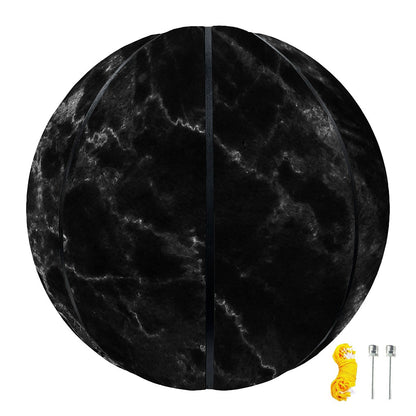 Black White Smoke Marble Print Basketball