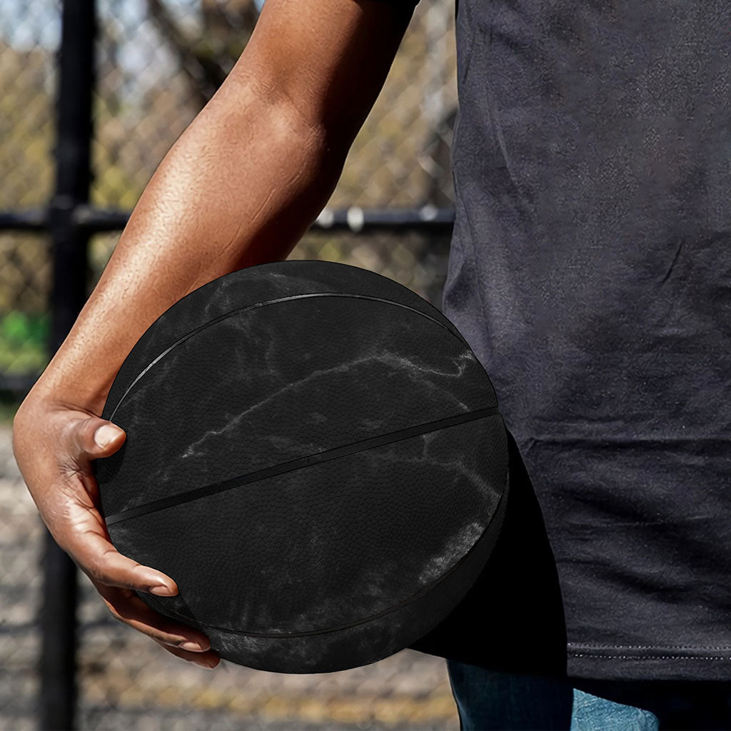 Black White Smoke Marble Print Basketball