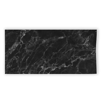 Black White Smoke Marble Print Beach Towel