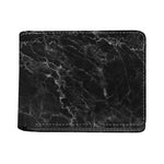 Black White Smoke Marble Print Bifold Wallet