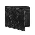 Black White Smoke Marble Print Bifold Wallet