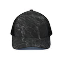 Black White Smoke Marble Print Black Mesh Trucker Hat