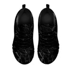 Black White Smoke Marble Print Black Running Shoes