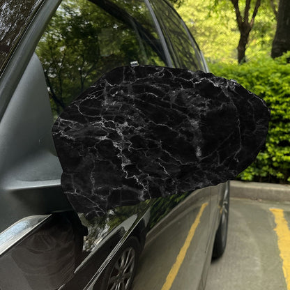 Black White Smoke Marble Print Car Side Mirror Covers