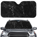 Black White Smoke Marble Print Car Windshield Sun Shade