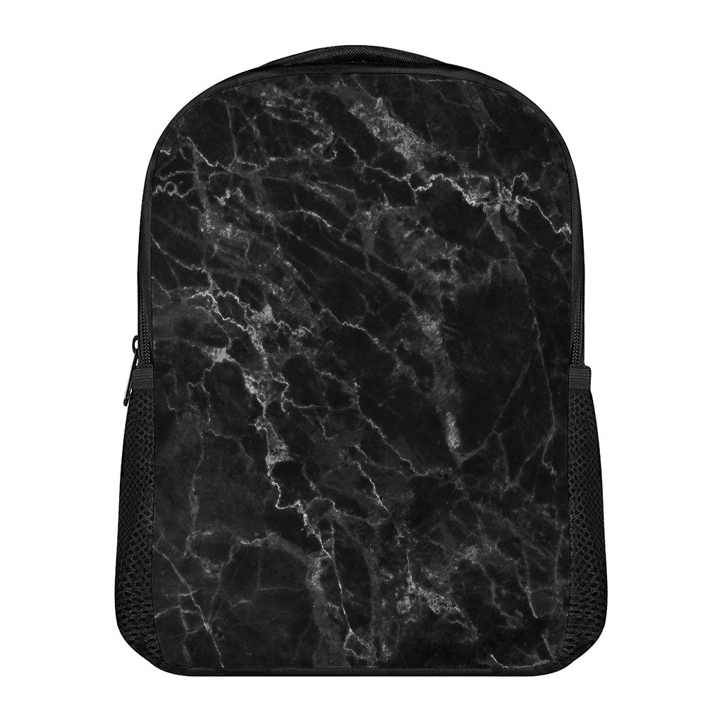 Black White Smoke Marble Print Casual Backpack