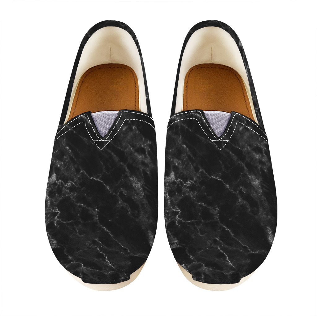 Black White Smoke Marble Print Casual Shoes