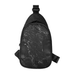 Black White Smoke Marble Print Chest Bag