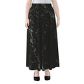 Black White Smoke Marble Print Chiffon Maxi Skirt