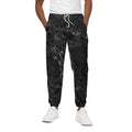 Black White Smoke Marble Print Cotton Sweatpants