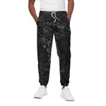 Black White Smoke Marble Print Cotton Pants