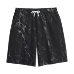 Black White Smoke Marble Print Cotton Shorts