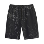 Black White Smoke Marble Print Cotton Shorts