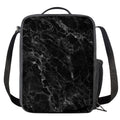 Black White Smoke Marble Print Crossbody Lunch Bag