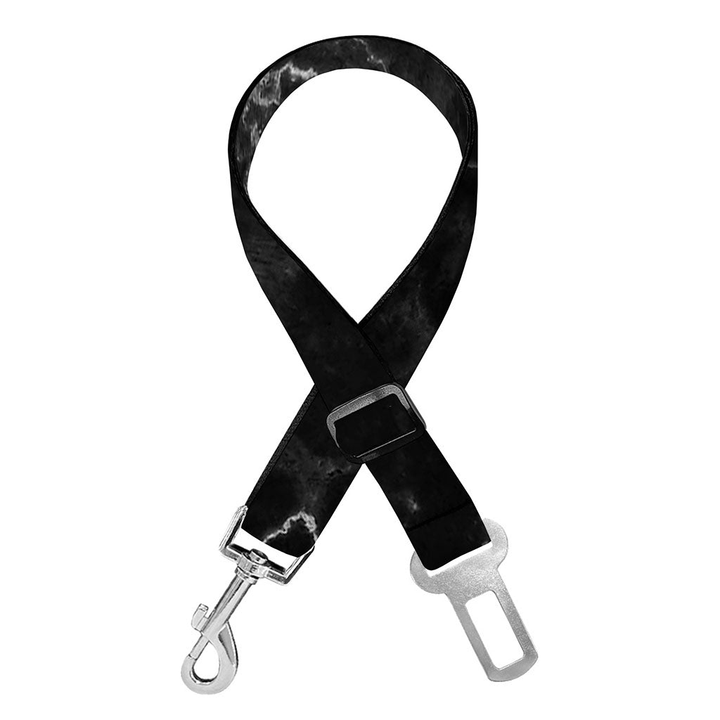 Black White Smoke Marble Print Dog Seat Belt