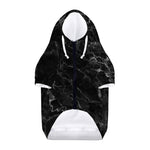 Black White Smoke Marble Print Dog Zip Up Hoodie