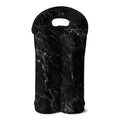 Black White Smoke Marble Print Double Neoprene Wine Tote