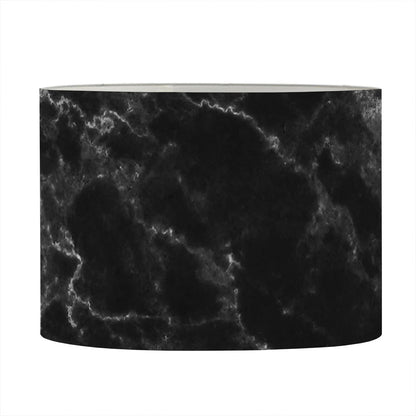 Black White Smoke Marble Print Drum Lamp Shade