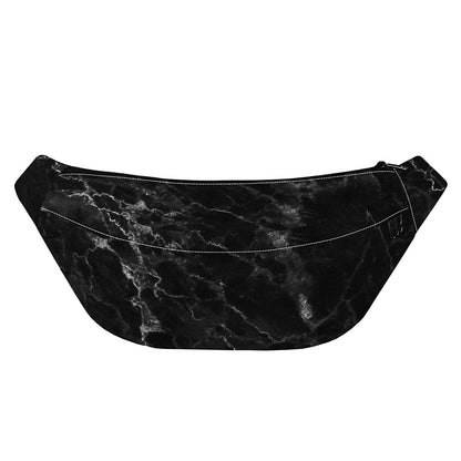 Black White Smoke Marble Print Fanny Pack