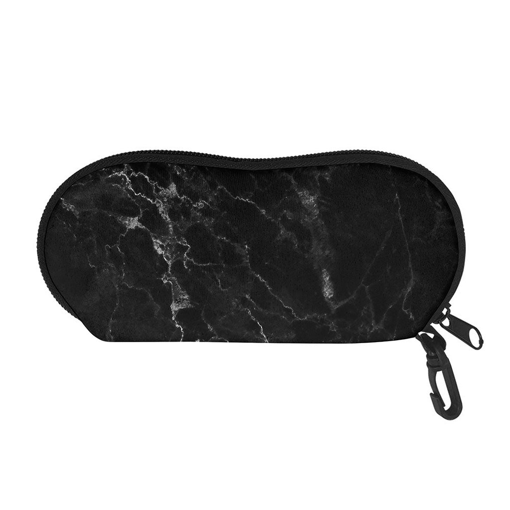 Black White Smoke Marble Print Glasses Case